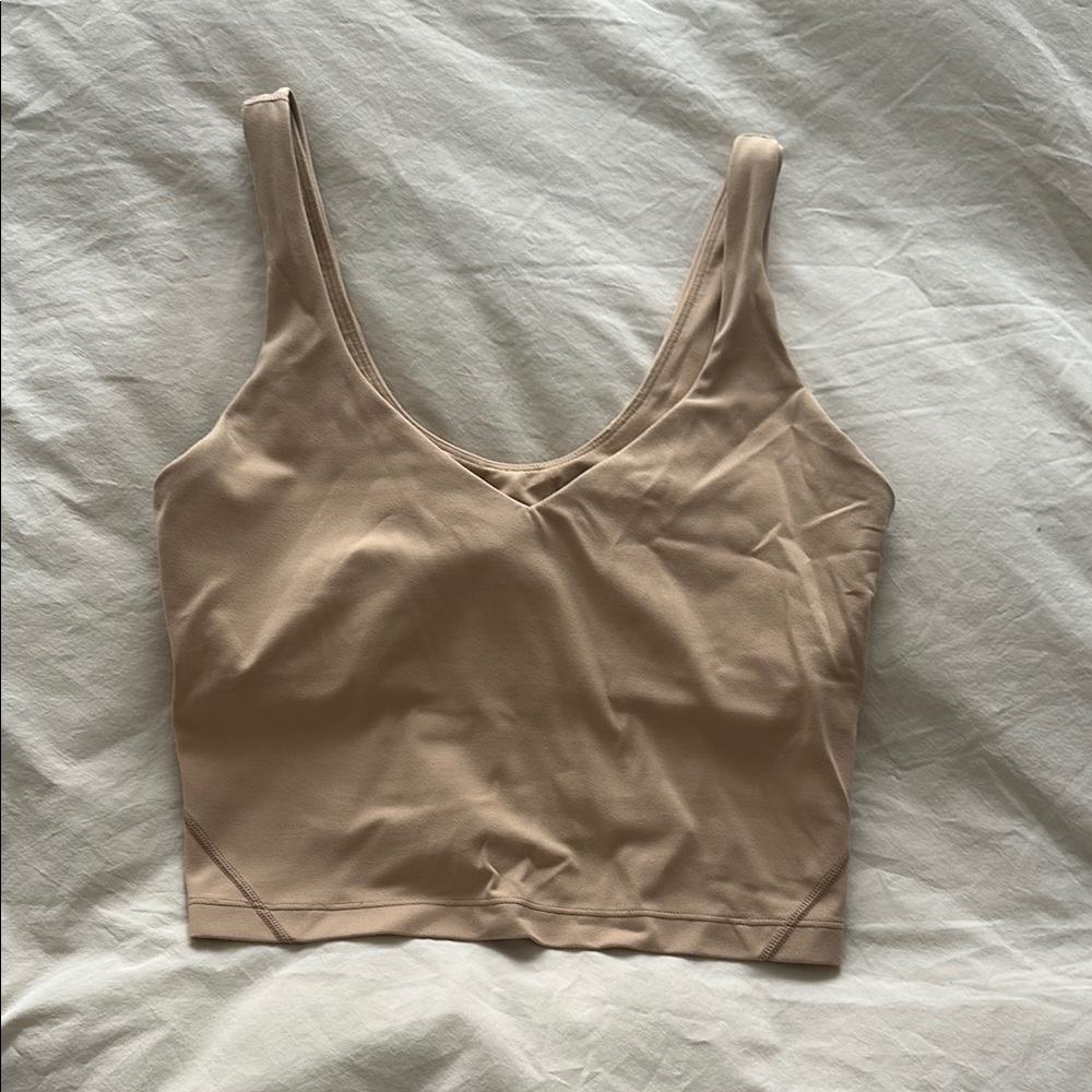 Lululemon Tan Sports Bra V-Neck Stretch
